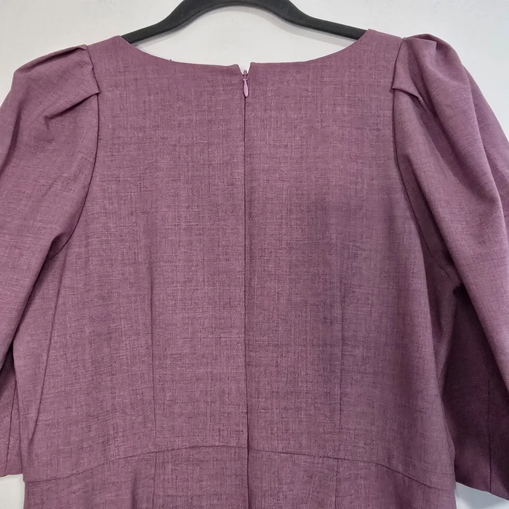J. Crew Puff Sleeve Italian Wool Sheath Dress in Pink Office Ageless Classic